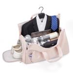 PU Foldable Pink Leather Travel Duffle Bag Carry On Garment Bag OEM/ODM