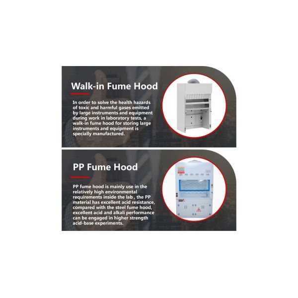 Wall-mounted Laboratory Fume Hood with Scrubber Tank Manufacturers Low Noise Level and Horizontal Airflow