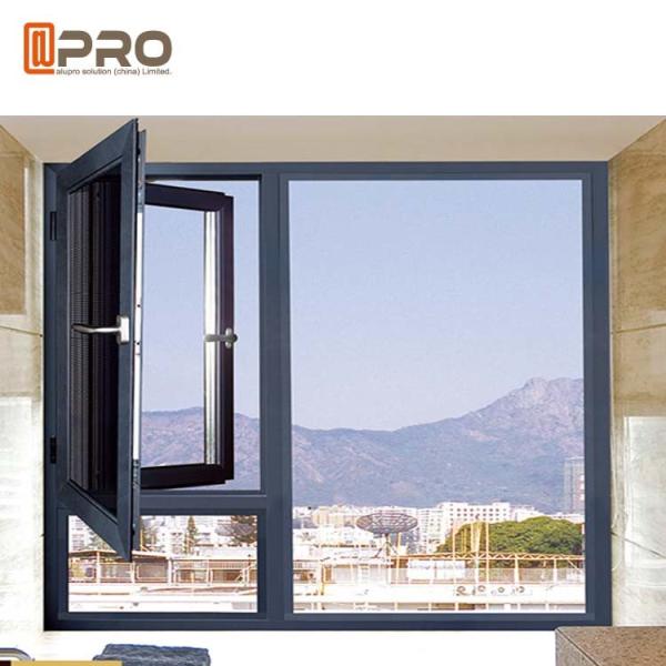 Energy Efficient Customized Aluminum Casement Windows Double Glazed inward