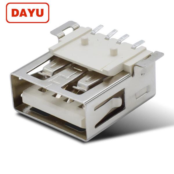 Quality 180 Degree SMT USB A Female Connector With Nickel Over All Plating for sale