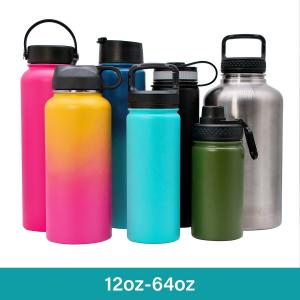 China 12oz - 64oz Stainless Steel Insulated Bottle Double Wall Vacuum Insulated on sale