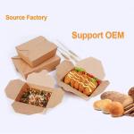 Custom CMYK Printing Kraft Cardboard Take Away Paper Box for Picnic Food