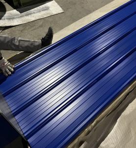 China Trapezoidal SS80 Grade Valspar PVDF Corrugated Metal Wall Panels AZ160 on sale