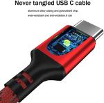 45W 5A Nylon Braided USB-C to USB-A 2.0 Cable for Samsung Galaxy S10, S9, S9, S8
