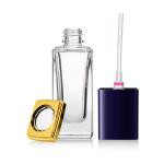 Square Cosmetic Container Empty 30ml Clear Glass Foundation Bottle For Lotions