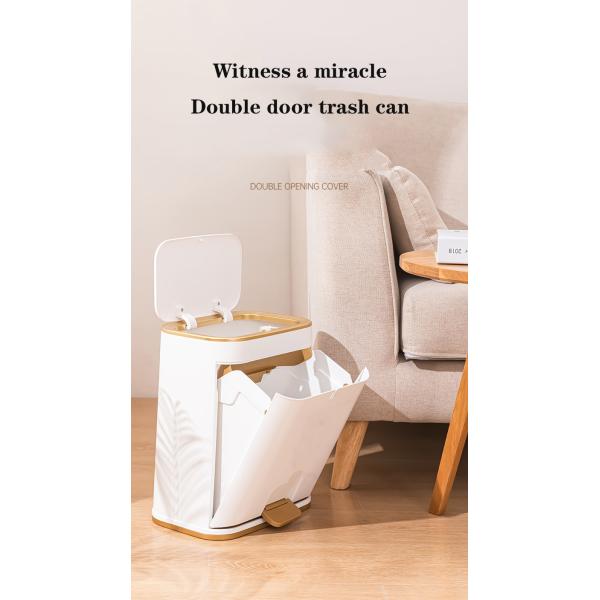 Patent Plastic Kitchen Can with Press Type Lid Large Capacity Pedal Waste Bin