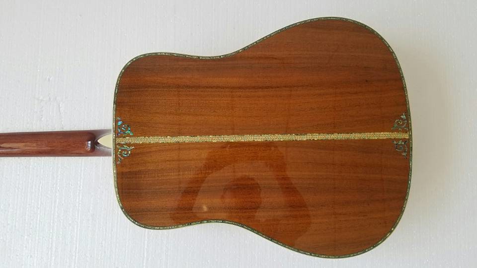Real Abalone Inlay 41 Inch Koa Wood Round Body Classic Acoustic Guitar Free Shipping