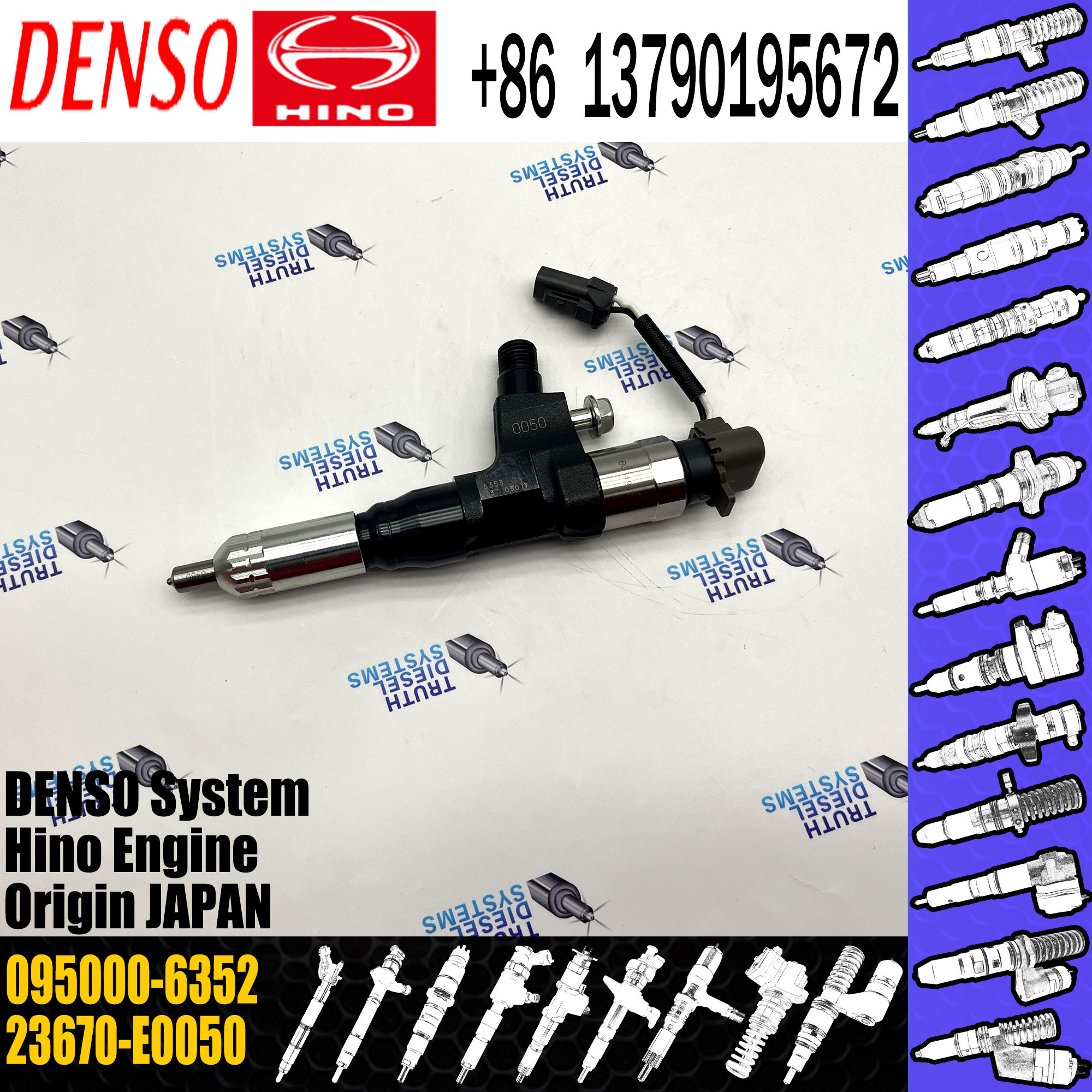 Rail Injector 095000-6353 23670-E0050 Fuel Injector 095000-6353 095000-6352