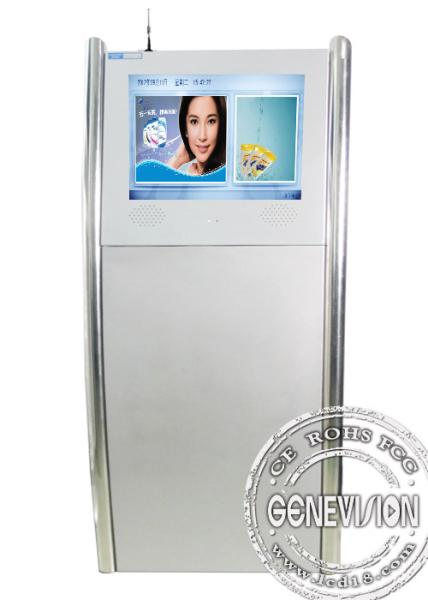 19inch Silver Floorstanding Slim Digital Kiosk Capacitive Touch Screen With