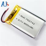 1C 3.7V 800mAh Custom LiPo Battery 752742 Single Cell Configuration