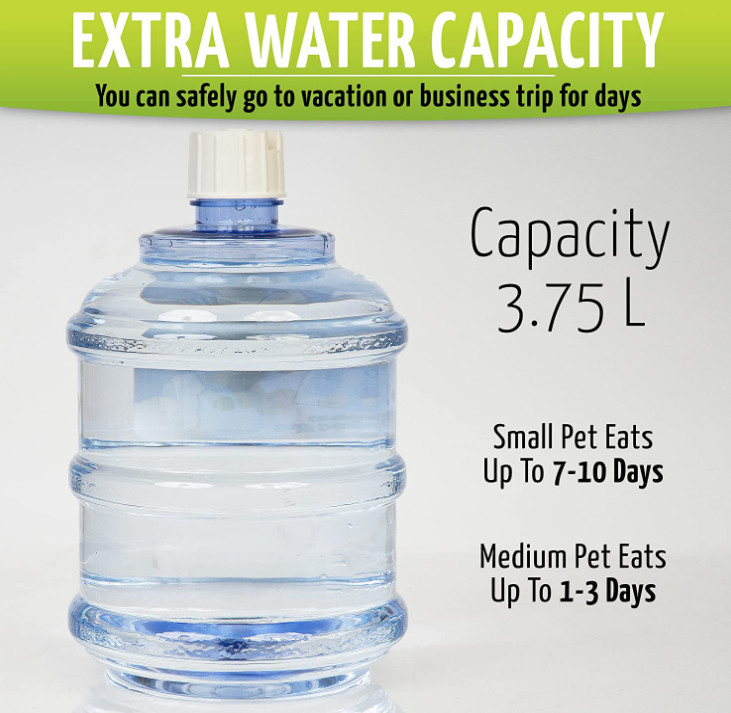 Dispensing Pet Waterer Plastic Cat Bowls / Dog Water Bottle And Bowl