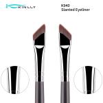 Cruelty Free Slanted Eyeliner Brush Synthetic Bristles Aluminium Ferrule Wooden