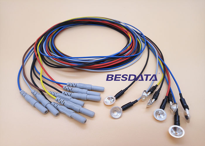10/8 mm Cup EEG Electrodes Cables For Portable EEG Medical Equipment