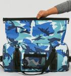 Multifunctional Water Resistant Duffel Bag Blue Large Capacity 45L Cylinder