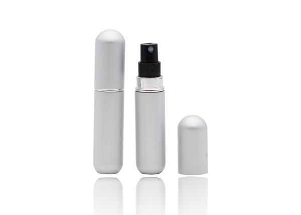 Portable Shiny Silver Aluminum Refillable Perfume Spray Bottle Bottom Filled