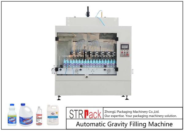 Automatic Gravity Bottle Filling Machine For Toilet Cleaner / Corrosive Liquid