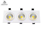 Silver Black Aluminum Square LED Ceiling Recessed Lights Spot Light COB 15W 18W