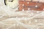 Wedding Bridal Nylon Lace Fabric / Nylon Netting Fabric With Small Dot Flowers