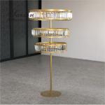 3 Three Layer Crystal Gold Wedding Flower Stands Decoration Centerpieces Tall