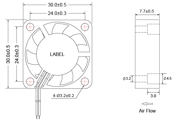 Moistureproof Durable Print Cooling Fan , Plastic Exhaust Fan For 3D Printer