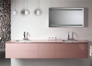 Wholesale Hanging Design Pink Prima Vanity Mirrored Bathroom Wall Cabinets Ceramic Basin from china suppliers