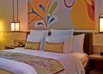 ISO14001 Approval Orange Fabric Villa Furniture King Size Bedroom Furniture