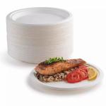 BPA Free Compostable 9 Inch Heavy-Duty 125-Pack Disposable Round Bagasse Pulp