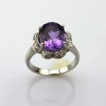 18k Rose Gold Plated 925 Silver Ring with Pink Cubic Zircon (R190)