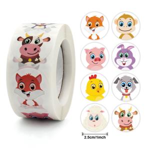 Wholesale Animal Cartoon Paper Custom Sticker Labels For Children's Stuff，logo sticker printing from china suppliers