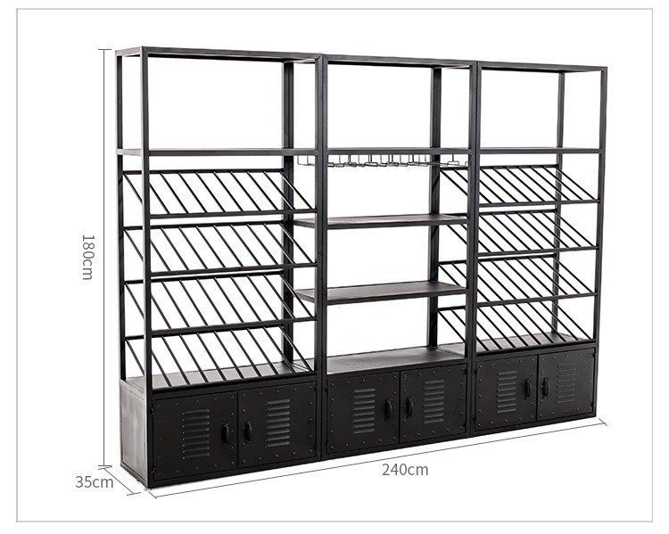 Modern Luxury Metal Wine Display Shelf Black MQ-S005 For Storing Wine