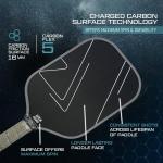 Carbon Fiber Pickleball Paddle Professional Elongated Racket Design 2024 Black