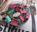 Multicolored Binder Clips,19mm Wide/22mm length handle/40 per Box