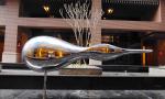 Polished Modern Abstract Sculpture Stainless Steel Water Cloud For Plaza