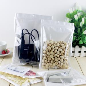 Wholesale White Transparent Zipper Bag Plastic Packaging Pearl Film Bags with Hang Hole for USB packing from china suppliers