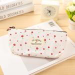 Pencil Case, Cute Floral Flower Canvas Zipper Pencil Cases Lovely Fabric Flower
