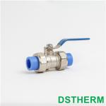 Ppr Brass Double Union Ball Valve Middle Type Water Flow Control Valve