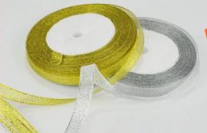 Wholesale Metallic Gold And Silver Ribbon For Embellishing Favor Boxes / Gifting Bags from china suppliers