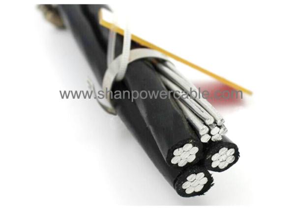 PVC Insulated aerial electrical cable with 0.6/1 KV AAC Conductors , Triplex