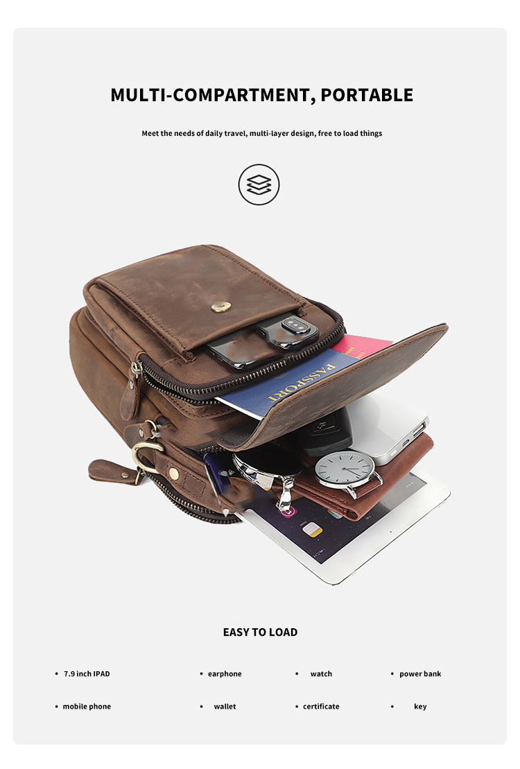 Designer Custom Logo Men'S Messenger Bag With Availiable Sample Genuine Leather