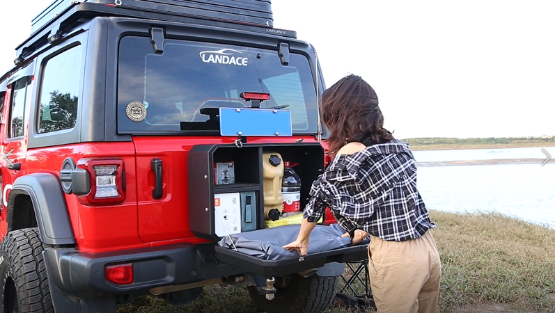 4x4 Accessories Rear Side Door Storage Box for Jeep Wrangler Aluminum Alloy