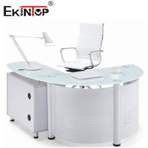 Wholesale White Black Tempered Glass Computer Desk Desktop Home Office Table from china suppliers