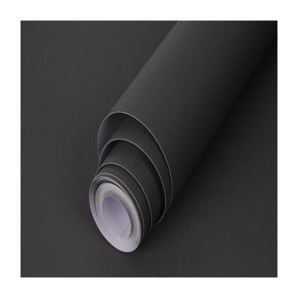 Matt Finish Self-Adhesive PVC Wallpaper in Dark Black Color for Home Decoration