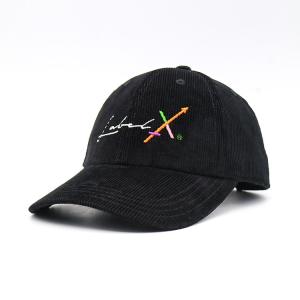 Wholesale Embroidered Logo And Curved Visor Six-Panel Baseball Cap With Corduroy Fabric from china suppliers