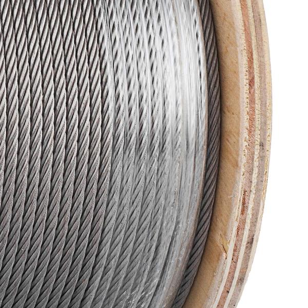 100m/328ft Length 7x7 Stand Core Non-coated Grade Carton Steel 1/16 Wire Rope