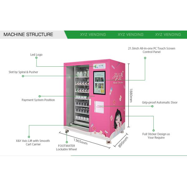 Steel Metal XY Axis Elevator System Customize Qr Code Elevator Touch Screen Beauty Hair Vending Machine
