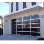 Full View Sectional Exterior Door Aluminium Glass Garage High Noise Reduction