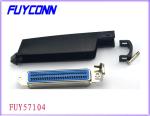 90 Degree Male Plug 36 Pin Centronics Solder Connector With Plastic Cover