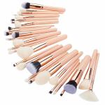 Glossy Aluminum Ferrule Jessup Makeup Brushes 30 Piece Brush Set
