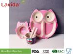 Formaldehyde Free Bamboo Childrens Dinnerware Shatter Proof Cartoon Owl Animals