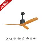 Powerful Electric Metal Ceiling Fan with Fancy Wood Blades Light and Remote